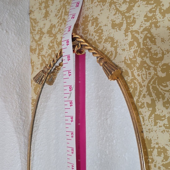 Vintage Oval Mirror vanity Tray golden color Heavy Metal - Picture 10 of 12